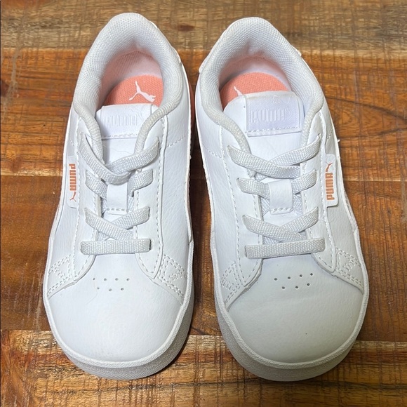 PUMA Kids White and Pink Sneakers, 9C - Picture 2 of 8